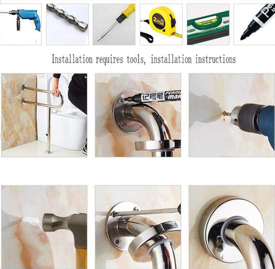 WAZZJ Handicap Grab Bars Toilet Rail Bathroom Support for Elderly Bariatric Disabled Stainless Steel Commode Medical Accessories Safety Hand Railing Guard Frame Shower Assist Aid Handrails Hand Grips: Kitchen & Dining