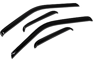 Tuningpros WV-065 Outside Mount Window Visor Deflector Rain Guard Dark Smoke 4-pc Set, Compatible with 2010-2017 Chevrolet Equinox