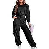Kedera Womens Waffle Knit Pajamas Sets 2 Piece Outfits Knit Long Sleeve Pullover and Pants Sweatsuits
