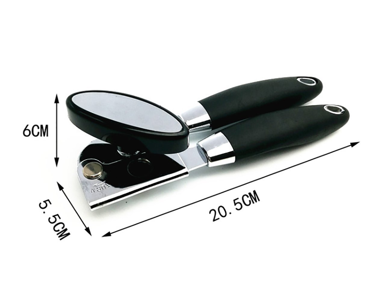 ixaer Strong Stainless Steel Can Opener With TPR Handle, Canned Tool, Multi-functional Rubber Handle Opener, Smooth Edge and Heavy Duty, Build in Durable Bottle Opener and Lid Lifter