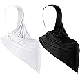 Handepo 2 Pcs Instant Hijab Jersey Hijab for Women Muslim Head Scarf Soft Lightweight Long Stretch Scarf Shawl Wrap