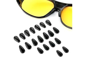 Bewudy 10 Pairs Eyeglass Nose Pads for Glasses, 3mm Adhesive Eyeglasses Nose Grips with Airbag, Soft Silicone Nosepads for Eyeglasses Sunglasses Reading Glasses (Black)