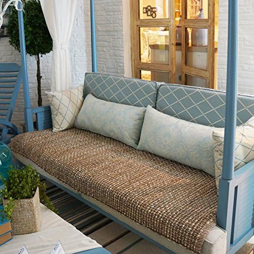 Reversible leather sofa cover,Cotton weaving anti-slip sofa slipcover couch furniture protector sectional-Coffee 90x210cm(35x83inch)
