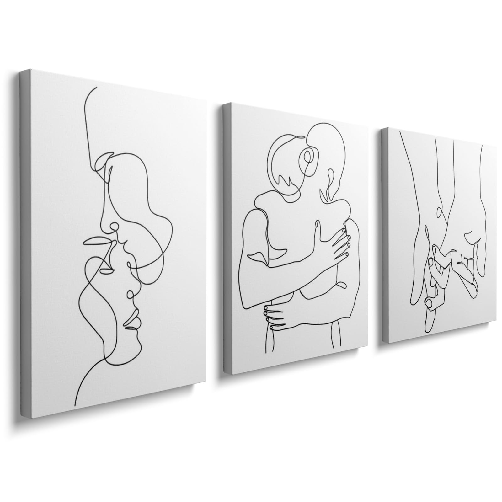 prinfantasy Minimalist Wall Art 3 Pictures - Modern Canvas Black and White Poster Prints 30x40cm GYH0011
