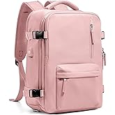 Farmer&Donkey Travel Backpack for Women Men, Waterproof Airlines Approved Carry On Backpack 15.6 Inch Laptop Backpack with USB Charging Port for Computer Bookbag for Business, School, Work (Pink)