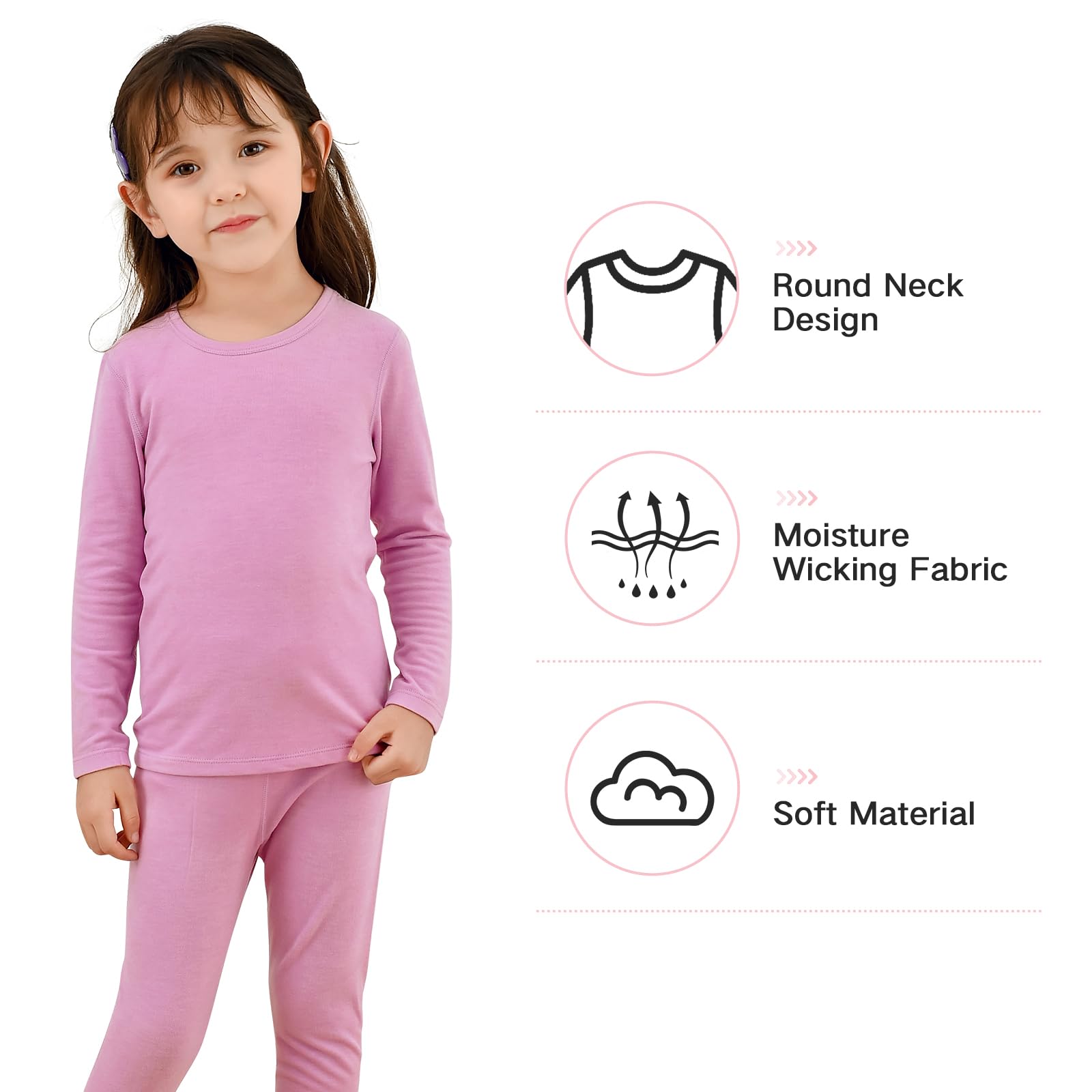 American Trends Thermal Underwear for Kids Toddler Winter Base Layer Long Johns Sets for Girls Boys