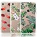 iPhone 7 Case, iPhone 8 Case, [3-Pack] CarterLily Tropical Animals and Plants Design Pattern Soft Clear Flexible TPU Back Case for iPhone 7 iPhone 8 - Plants
