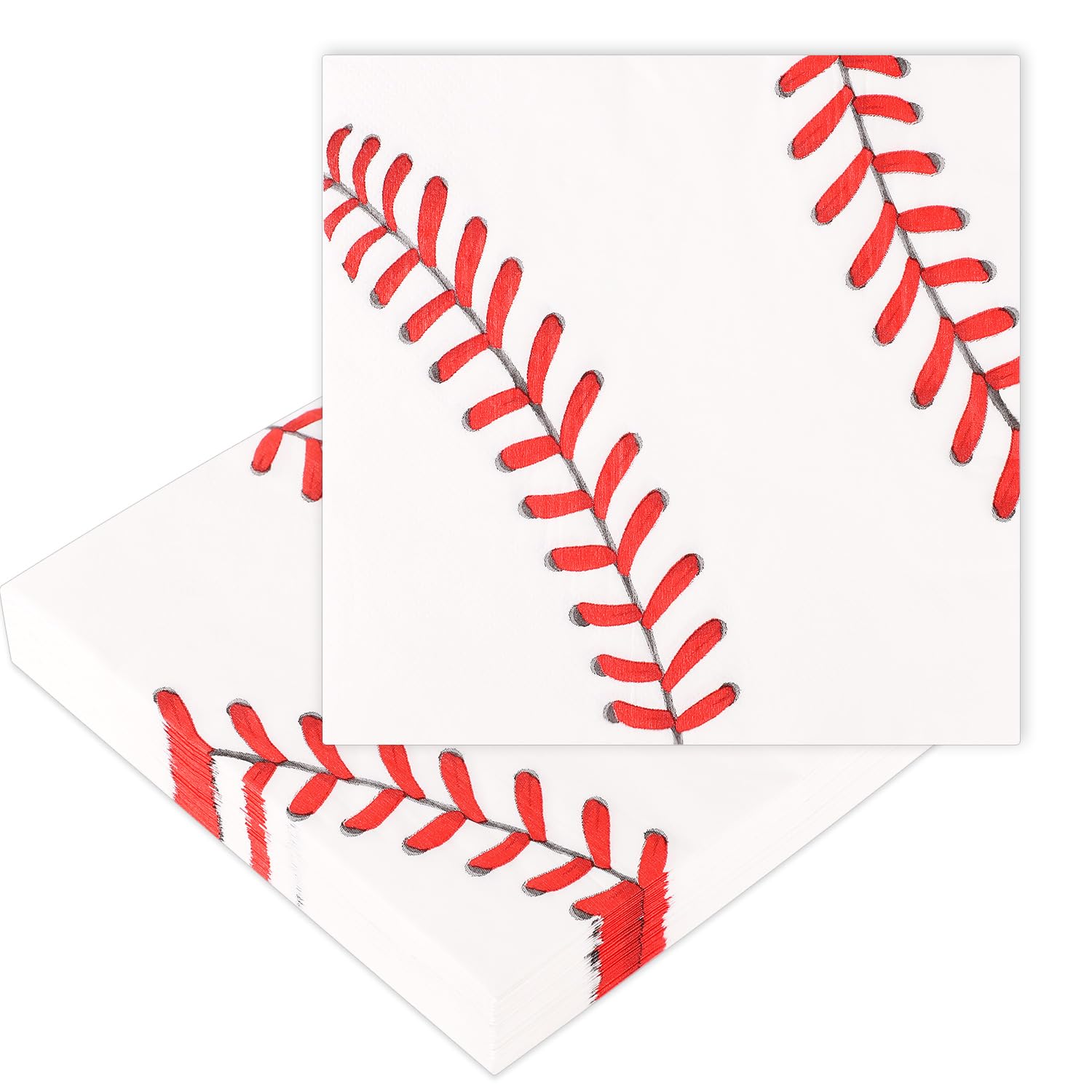 50pcs Baseball Napkins, 6.5x6.5in Baseball Paper Napkins Baseball Pattern Napkins Cocktail Beverage Baseball Party Supplies for Sports Party Birthdays Weddings Decorations