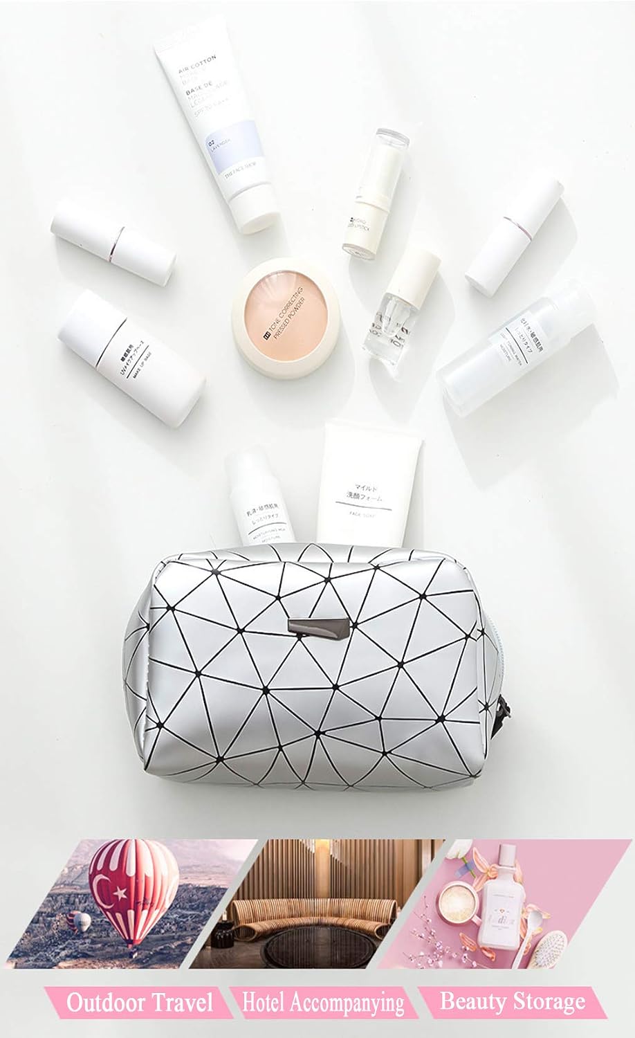 Generic 5L27 Silver Makeup Bag, Acrylic, SIZE:7.88" * 3.35" * 5.12"/20 * 8.5 * 13cm(L*W*H) - Image 4