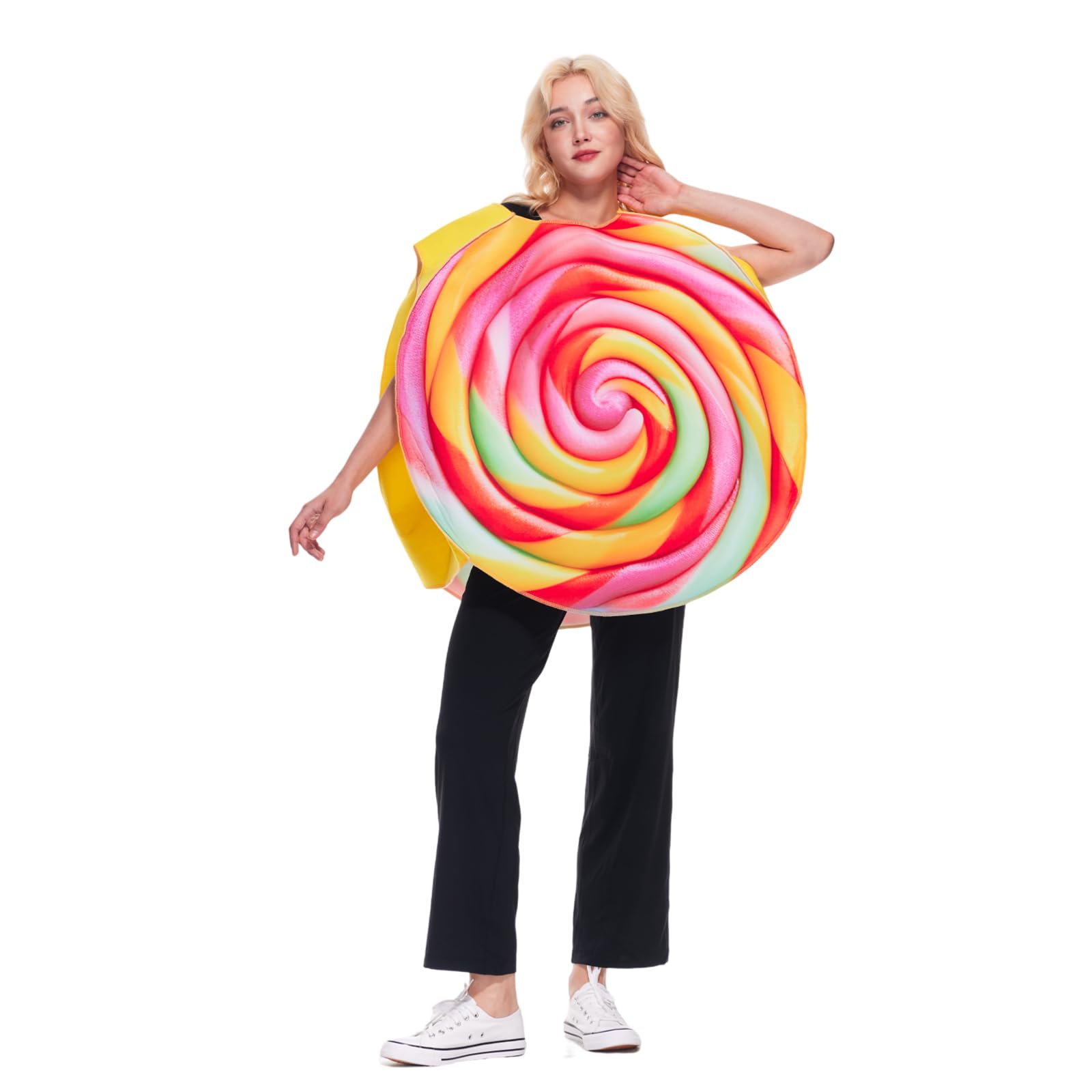 EraSpooky Adult Lollipop Costume Unisex Halloween Rainbow Candy Outfits for Men and Women