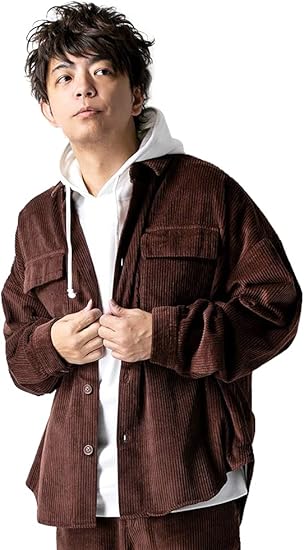 Amazon ジェネレス Cpoジャケット シャツジャケット コーデュロイ 暖かい ベロア 秋冬 メンズ M ブラウン コート ジャケット 通販