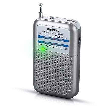 PRUNUS DEGEN-DE333 Tragbares Taschen UKW FM/AM(MW) Radio, hervorragender Empfang, Drehregler mit Signalanzeige. Unterstützt a