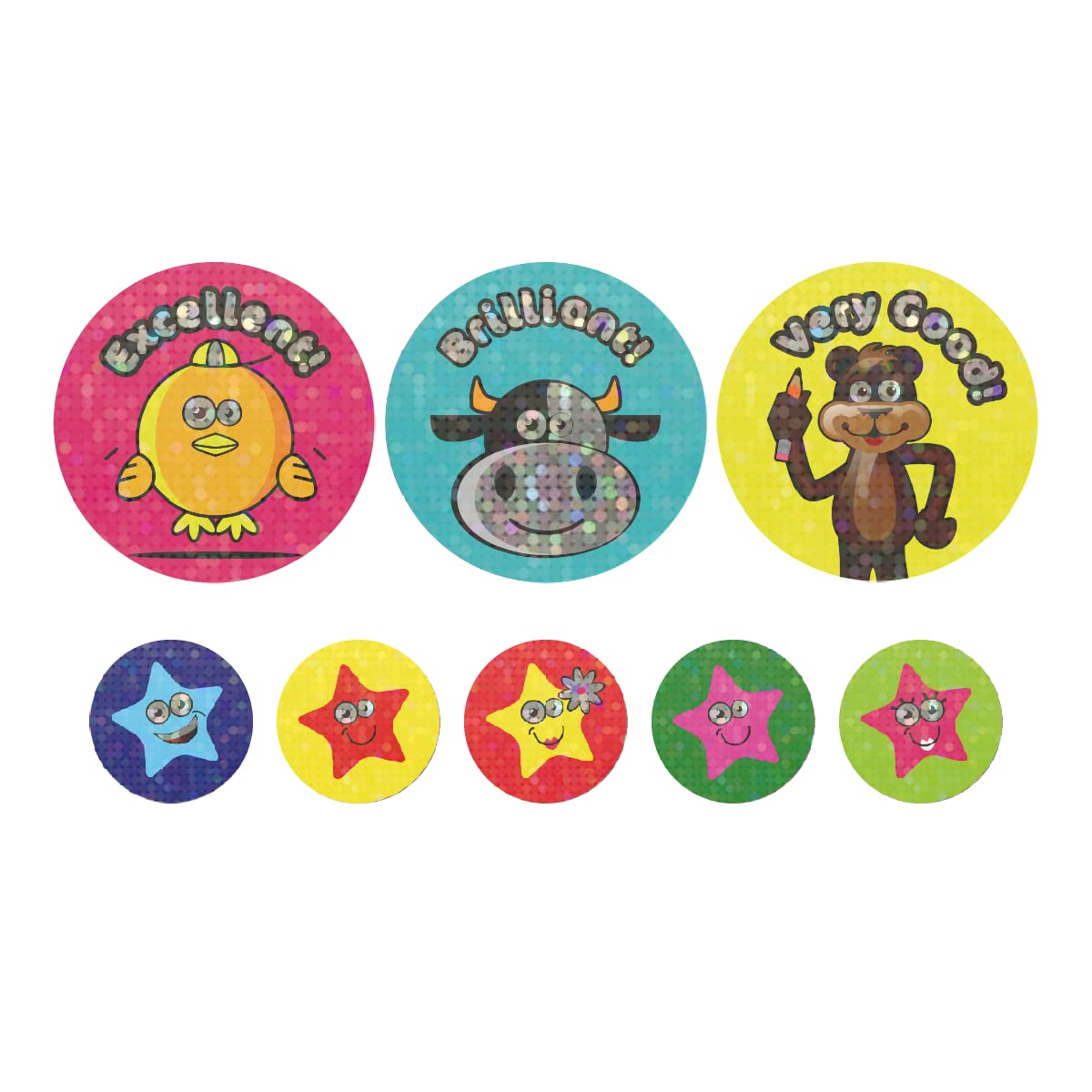 SuperStickers Sparking Praise Animals Stickers (590 x 35mm/10mm Stickers)