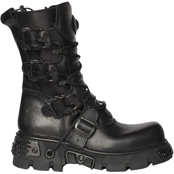 New Rock ブラック NEW ROCK / ANKLE BOOT BLACK TOWER WITH LACES 厚底シューズ