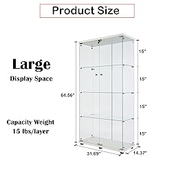 nifoti 64.5" H 4-Shelf Glass Display Cabinet with