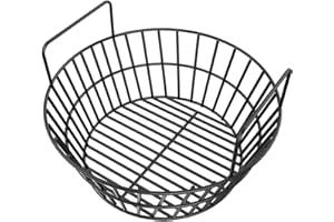 AJINTEBY Charcoal Ash Basket for Large Big Green Egg Grill, Heavy Duty Porcelain Steel Fire Basket also Fits Kamado Joe Classic, Compatible with Pit Boss, for Louisiana Grills, for Primo Kamado Grill, Fits Large Grill Dome