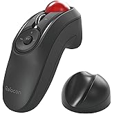 ELECOM Relacon Handheld Trackball Pointer, Ergonomic Thumb Mouse for Right or Left Hand, Bluetooth, 10 Buttons for TV, Presen
