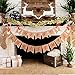 Jolik Merry Christmas Burlap Banner with 4 Red Bows - Merry Christmas Banner Decoration for Fireplace Wall Tree