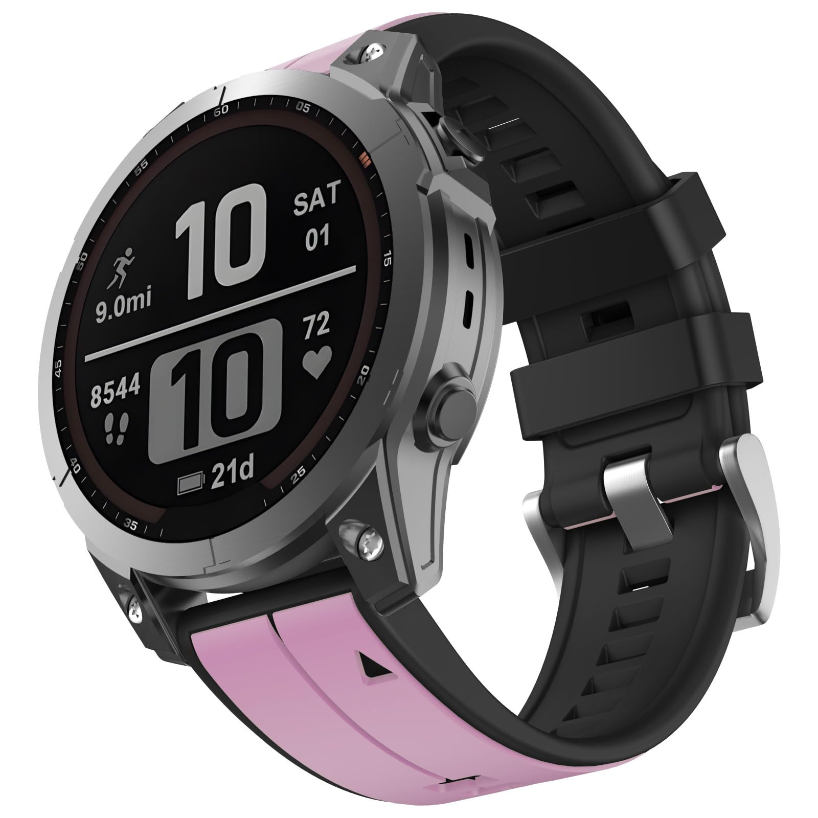 OVERSTEP Compatible for Garmin Fenix 7s，20mm Width Soft Silicone Replacement Band Watch Strap for Fenix 7s Pro/Fenix 7s Solar/Fenix 6s Pro/Fenix 6s/Fenix 5s/Fenix 5s Plus, Purple Black