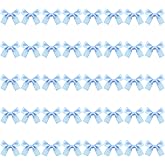 40 pcs Satin Hair Bows for Girls - Small Blue Hair Bow Clips with Non-Slip Clips, Cute Hairs Accessories for Baby Girls, Kids, Women (Party, Wedding, Photo Shoot)