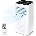 COSTWAY Portable Air Conditioner, 10000 BTU AC Unit with Cool, Fan, Dehumidifier & Sleep Mode for Rooms up to 350 Sq.Ft, with 24H Timer, Child Lock, Remote Control & Window Kit (White and Black)