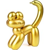 Biobasedon Cute Balloon Cat Statue Decor - 7.8 Inch Modern Cat Statue Ornament, Home Crafts Living Room Desktop Bedroom Sculp