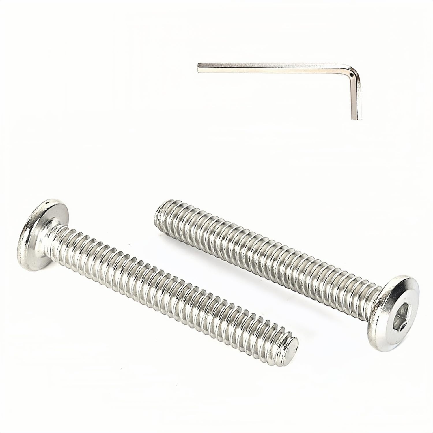 Photo 1 of [20 Pack] 1/4-20 x 1-3/4" 304 Stainless Steel Flat Head Hex Socket Cap Screws A2-70 Grade 18-8 Bolts with Hex Key, Full Thread for Furniture, Machinery Marine (Corrosion Resistant)
