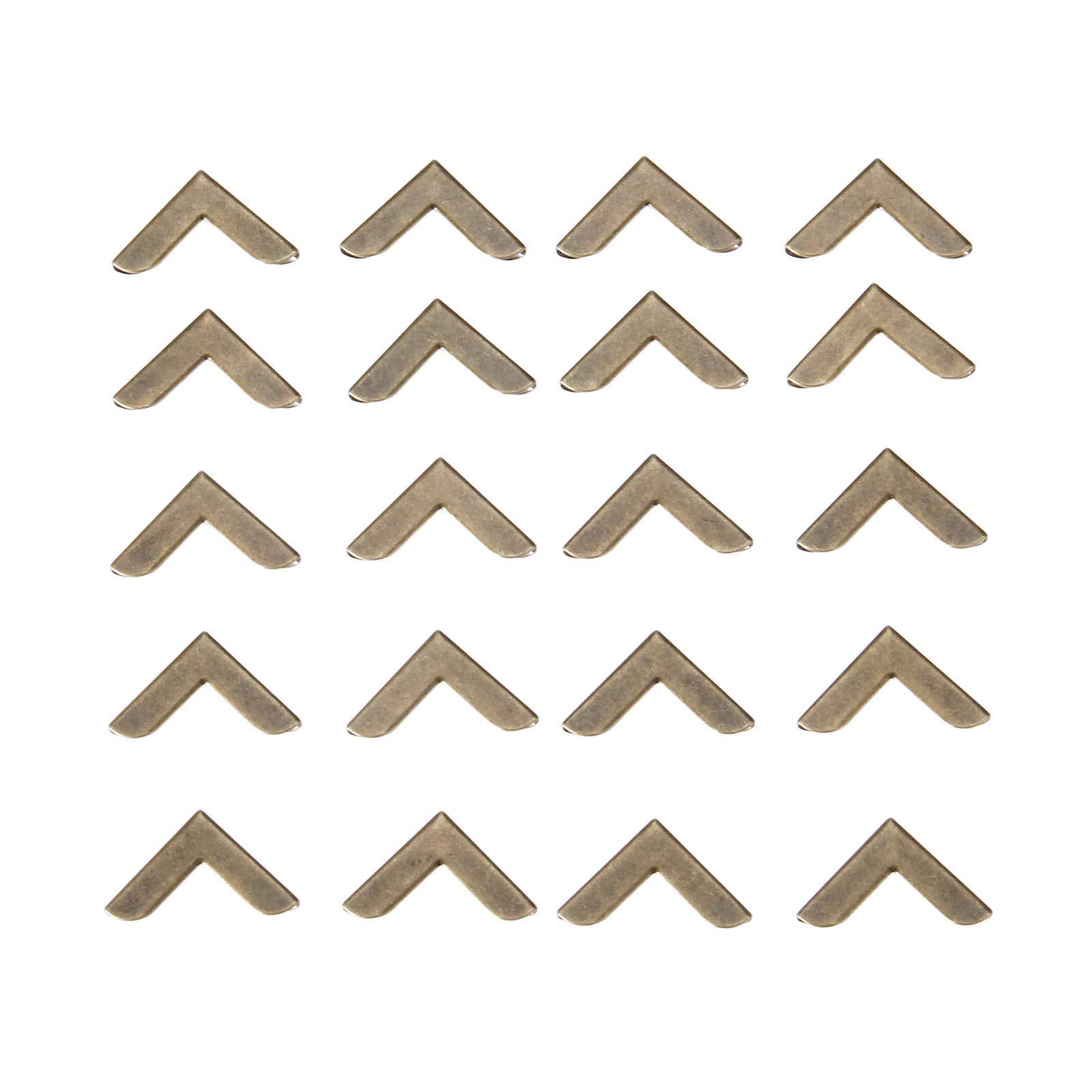 Yetaha 40pcs Metal Book Corner Protector, Box Corner Protectors, Vintage Guard Edge, Retro Edge Cover Scrapbook Album Photo Menu Folder, Bronze