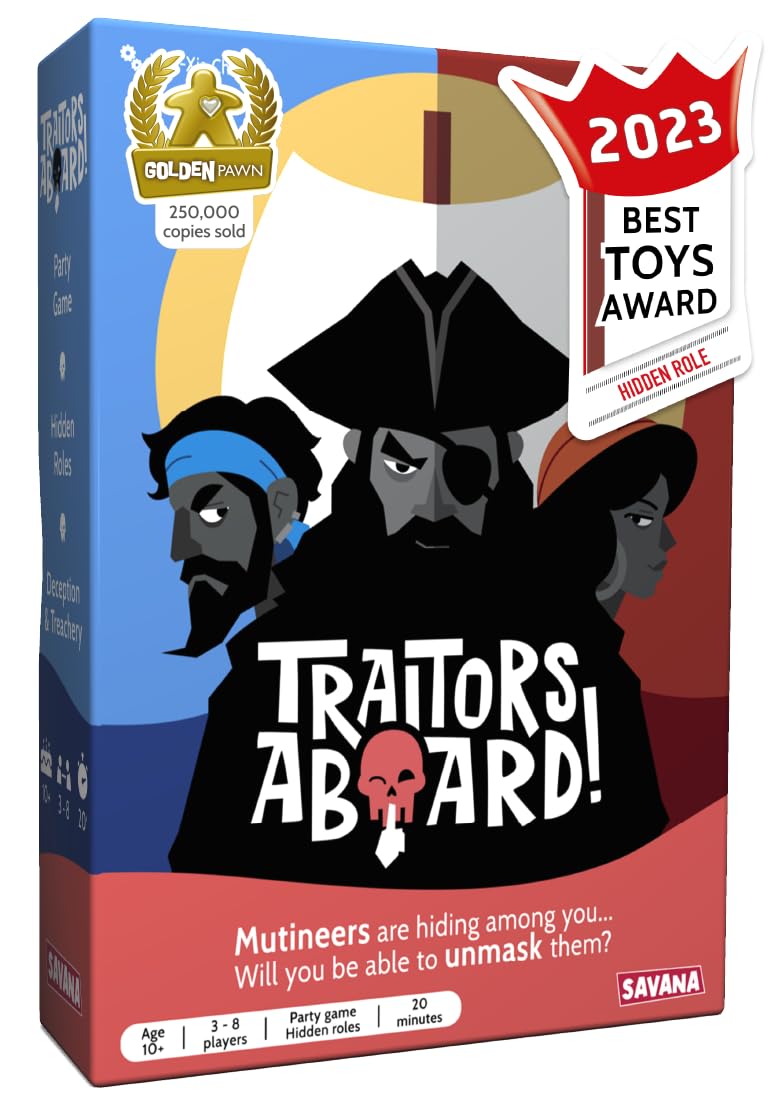 SAVANA Traitors Aboard - Award Winning Secret Identity Party Game - Fun, Strategy and Betrayal | Easy to Learn, 15-Minute Round | Popular Games for 3-8 Players | Family Card Game - Ages 10+