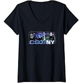 Womens CSI: NY Never Rests V-Neck T-Shirt