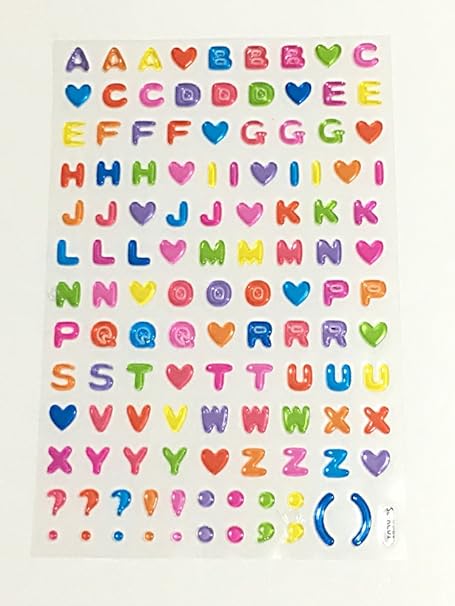Amazon Artasy Workshop 並行輸入品 半透明 カワイイステッカー カラフル 英語 数字 ステッカー 手作り 紙 レター 手紙シール Colorful English Number Sticker 英語 1 シール ステッカー 文房具 オフィス用品
