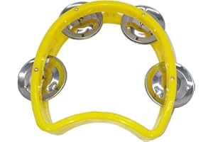 POENVFPO Tambourine, Plastic Handheld Percussion Instrument with 4 Bells for Kids School Party Concert Music Education, Compa