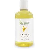 Rice Bran Oil Cold Pressed 100% Pure Natural Skin Hair Soap Making 8 fl oz | Carrier Oil for Essential Oils.Face, Hair, Nails &amp; Skin Moisturizer,DIY Skincare. Cold Pressed