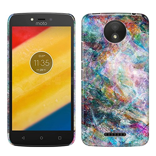 FINCIBO Moto C Plus Case, Back Cover Hard Plastic Protector Case Stylish Design For Motorola Moto C Plus - Galaxy Star Marble