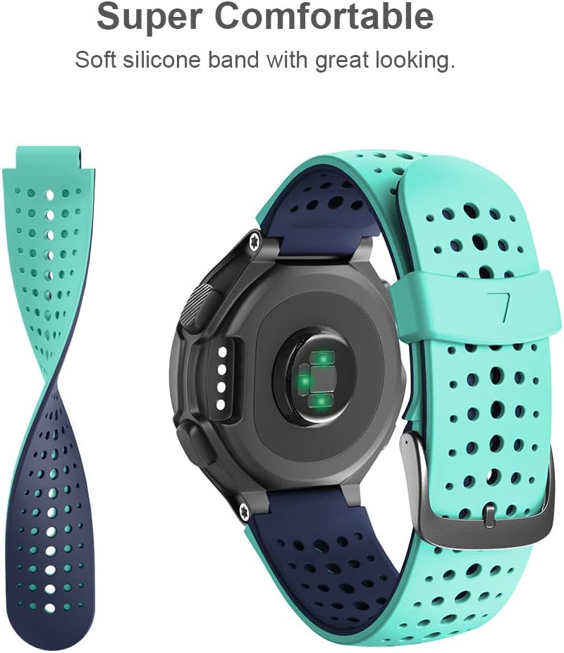 NotoCity Compatible with Foerunner 235 Strap Sport Silicone Watch Strap for Forerunner 230/220/ 235/620/630/735XT Smartwatch(mint green) - Image 5