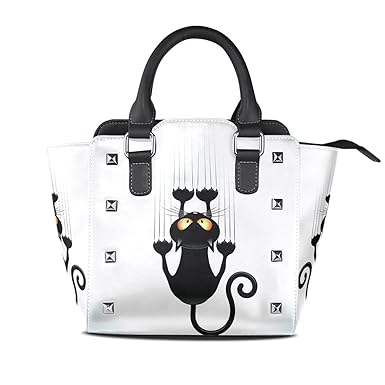 XinMing Womens Cat Paw Print Leather Handbags Purses Shoulder Tote Satchel Bags