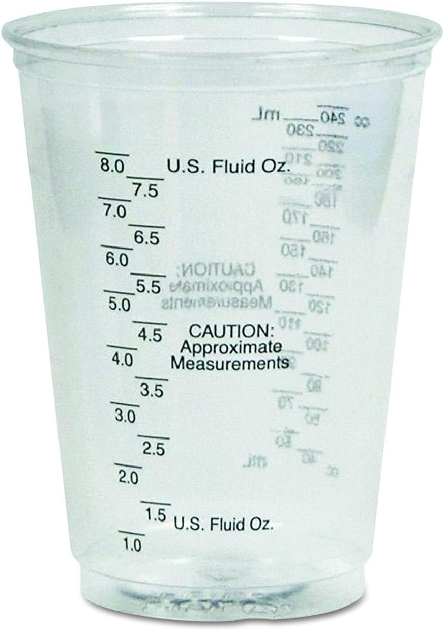 20 8oz Disposable Graduated Clear Plastic Cups for Mixing Paint, Stain, Epoxy, Resin
