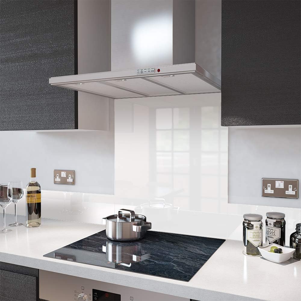 Glass Splashbacks High Gloss White - Made by Premier Range in 80cm Wide x 70cm High