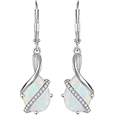 YL Teardrop Dangle Earrings 925 Sterling Silver Infinity Drop Earrings 8x12 MM Birthstone Jewelry for Women