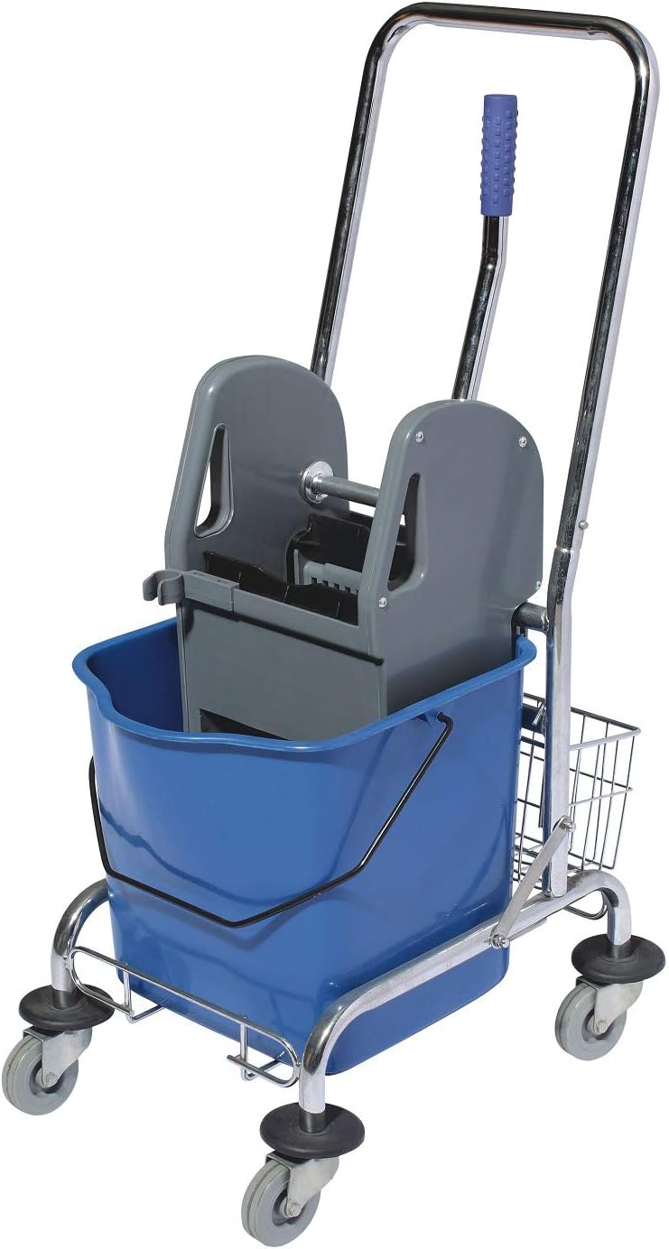 Cube Professional with 17-Litre Bucket of 25 Litres and Press. Cleaning Trolley with Wheels + cestillo Metallic and Robust Structure for Professional Use.