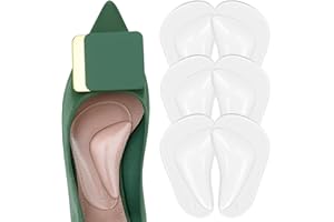 Urchoice Gel Arch Support, 3 Pairs Shoe Insoles for Flat Feet, Reusable Arch Inserts for Plantar Fasciitis, Adhesive Arch Pad for Relieve Pressure and Foot Pain, 3pairs-crystal