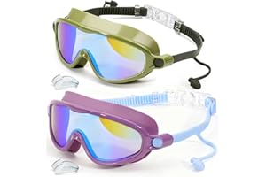Kids Swim Goggles Anti Fog Anti-UV Wide View 2 Pack Swimming Goggles for Kids Age 3-14