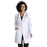BARCO Grace Lab Coat for Women - Professional, 3-Pocket, 3-Button Closure Long Sleeve 35" Women's Lab Coat