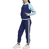 ANOTWENER Women's Jogging Suits Tracksuit Set Workout Long Sleeve Outfits Gym Stripe 2 Piece Set Sweatsuits with Pockets