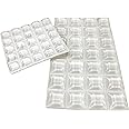 Clear Rubber Feet (53 Pack) Self Stick Bumper Pads - Made in USA - Adhesive Tall Square Bumpers for Electronics, Speakers, Laptop, Appliances, Furniture, Computers