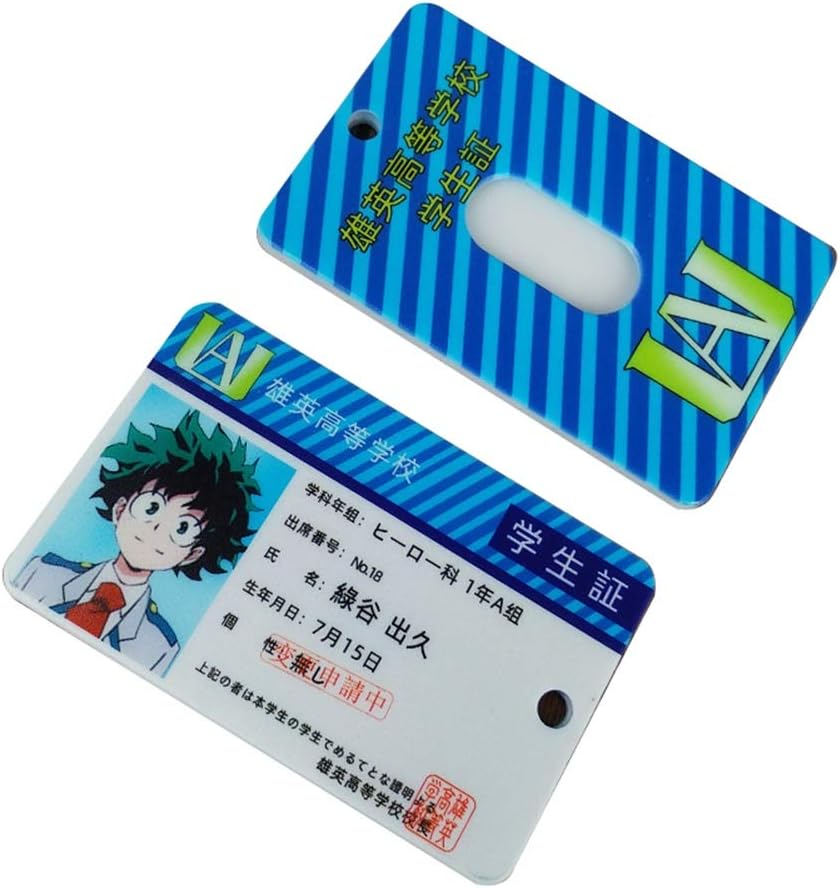 Kunandroc Anime My Hero Academia/ONE PIistan Naruto ID Card Pass Badge Holder Bus Card Cover Sleeve for Kids, Teens and Anime Fans 1.Izuku Midoriya Deku