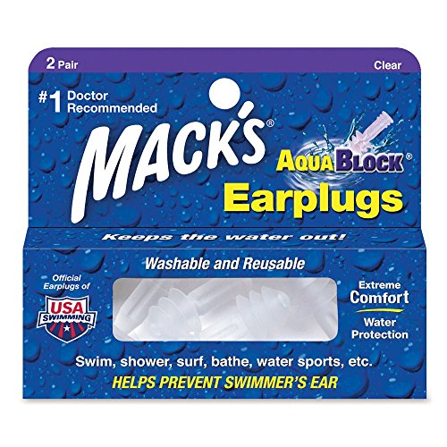 Mack's AquaBlock Earplugs - Clear - (2 Pair)