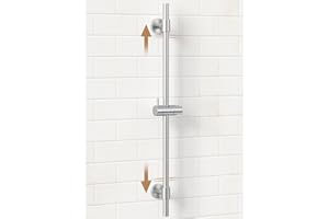 KES All Metal Shower Slide Bar 30-Inch (Non-Plastic) with Adjustable Shower Head Holder, 18/8 Stainless Steel Shower Slide Ba