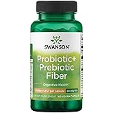 Swanson Prebiotic + Probiotic Fiber - Natural Supplement Promoting Digestive System & Immune Health Support - Aids Regularity & GI Tract Health - (60 Capsules, 500 Million CFU Each)