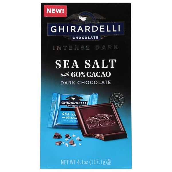 GHIRARDELLI INTENSE DARK CHOCOLATE SQUARES, SEA SALT 60% 4.1 OZ